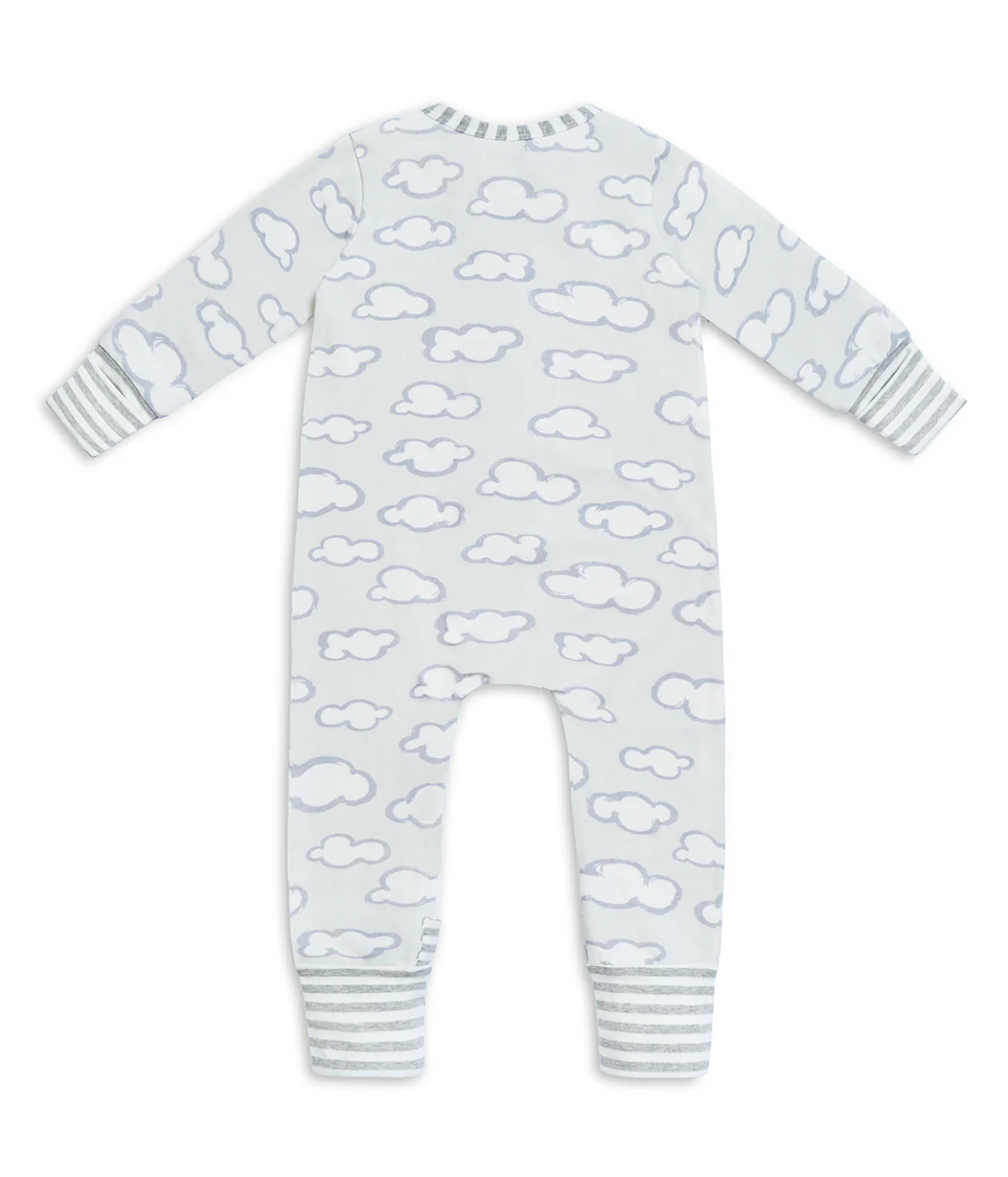 Footless Romper Cotton Gray Daydream - Image 6