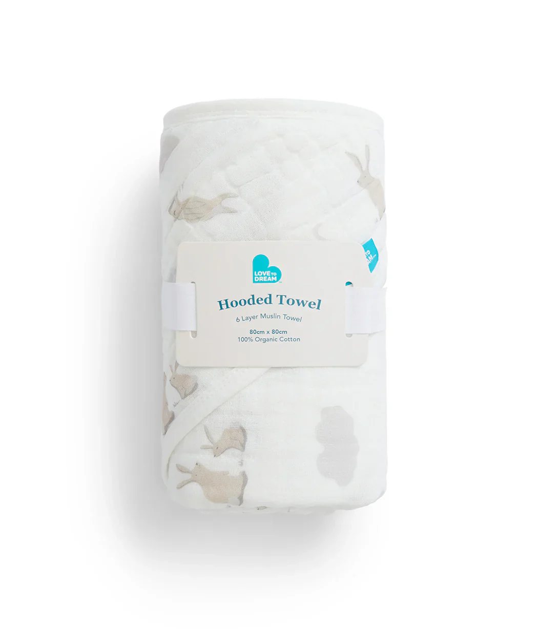 Baby Bath Bundle | Hooded Towel, Wash Cloth | Cloud Bunnies - Image 4