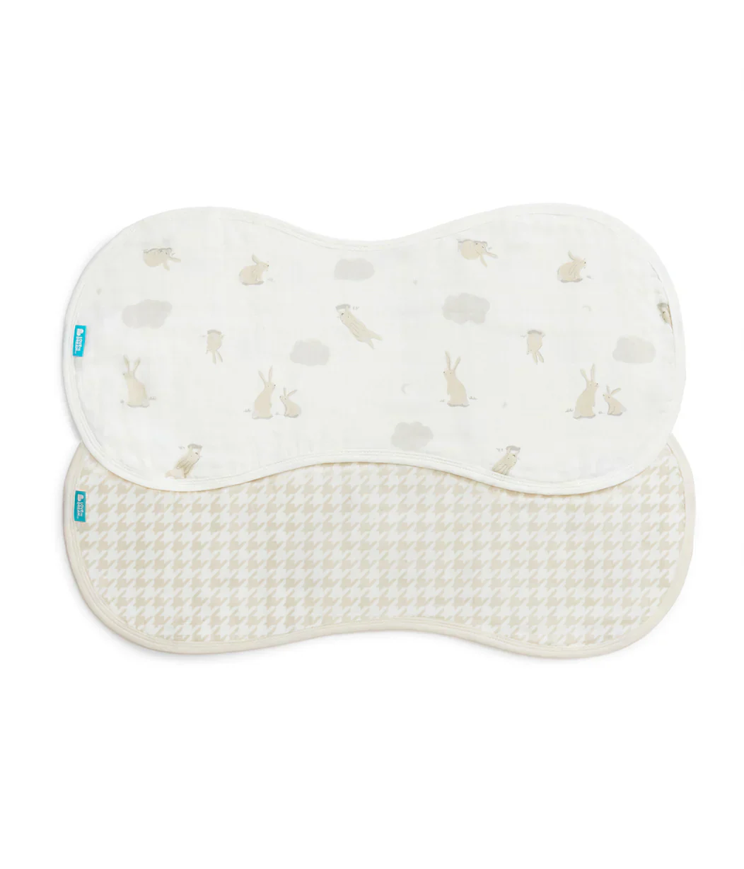 Newborn Starter Gift Bundle | Swaddle Up, Towel, Wash Cloth, Burp Cloths, Bibs | Houndstooth - Image 5