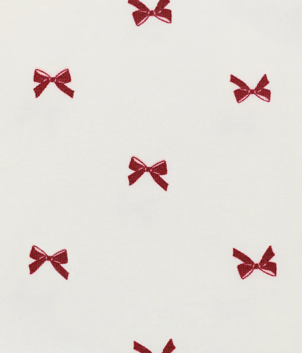 Romper Snug Fit Viscose from Bamboo Cream Bows - Image 4