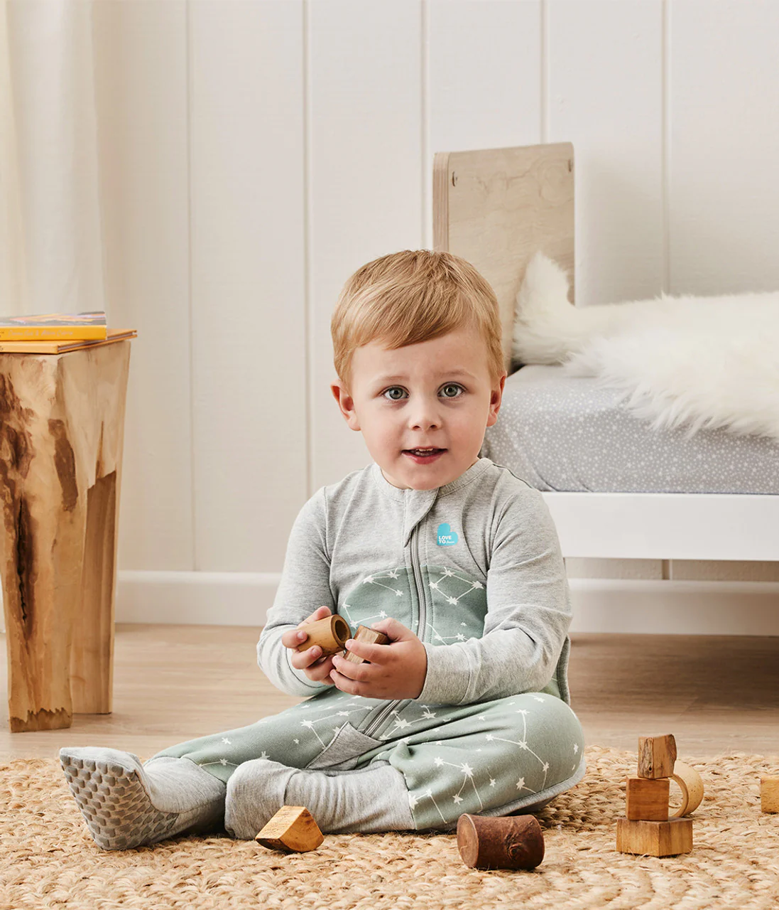 Sleep Suit Long Sleeve 1.0 TOG Organic Cotton Olive Stellar - Image 5