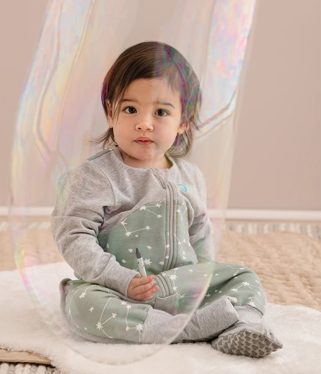 Sleep Suit Long Sleeve 1.0 TOG Organic Cotton Olive Stellar - Image 7